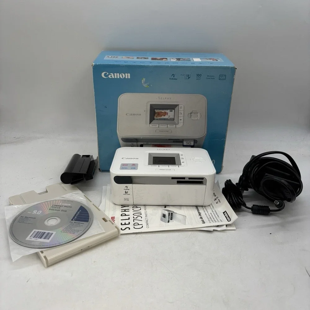 Canon Selphy CP740 Compact Photo Printer 4x6 LCD Working In Box